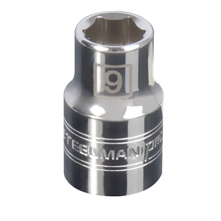 Steelman 3/8-Inch Drive x 9mm Shallow 6-Point Socket 78192